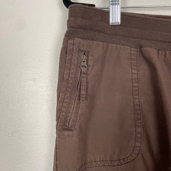 VTG Y2K Gap Women's 8 Brown Cotton Cargo Capri Pants Gathered Ankle - Picture 3 of 11